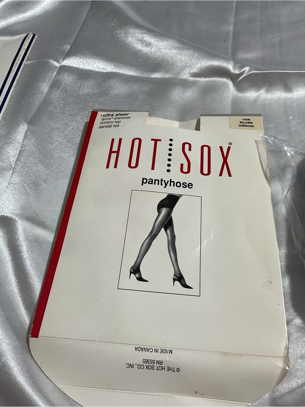 Hot Sox Silver Pantyhose Packaging